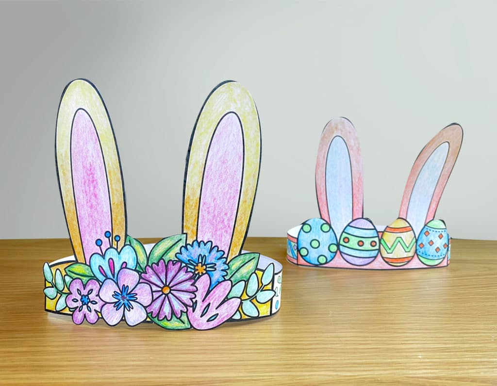 easter craft: make a bunny crown in 5 steps with our free printable